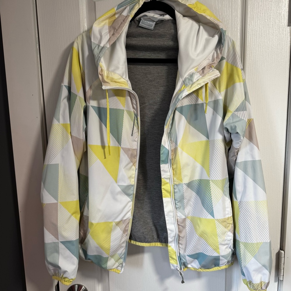 Geometric Patterned Woman’s Windbreaker Jacket Si… - image 1